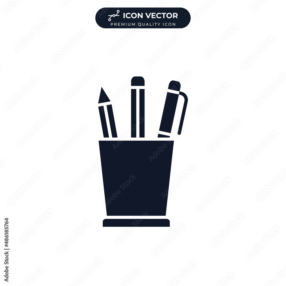 Pencil stand icon symbol template for graphic and web design collection logo vector illustration Pencil stand icon symbol template for graphic and web design collection logo vector illustration