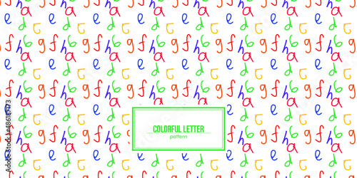 colorful letters pattern with the first 7 letters of the alphabet
