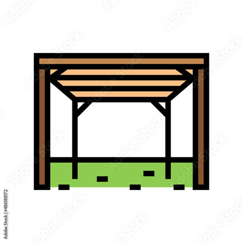 pergola backyard construction color icon vector. pergola backyard construction sign. isolated symbol illustration