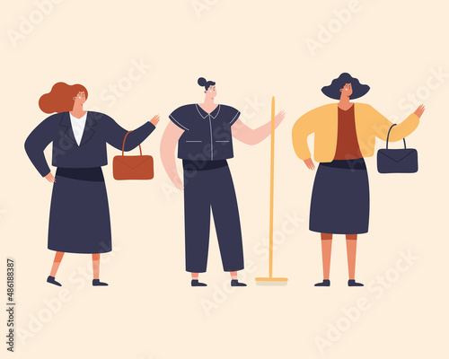 business persons three characters