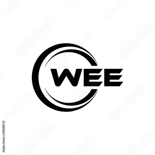 WEE letter logo design with white background in illustrator, vector logo modern alphabet font overlap style. calligraphy designs for logo, Poster, Invitation, etc.