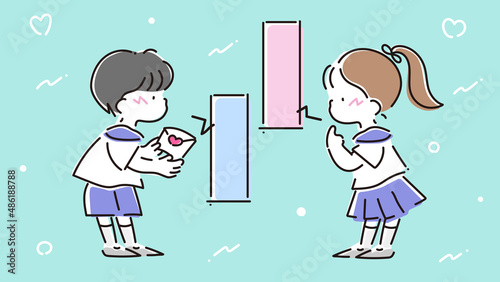 告白する学生の男の子