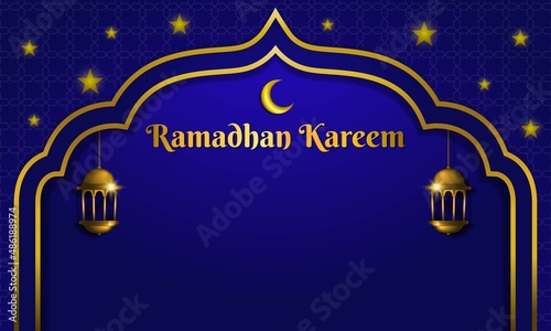 Illustration Vector Graphic of Ramadhan Background and copy space area. Suitable for Ramadhan Greeting Card or Islamic social media template.