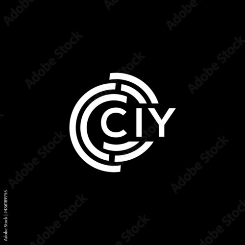 CIY letter logo design on black background. CIY creative initials letter logo concept. CIY letter design. photo