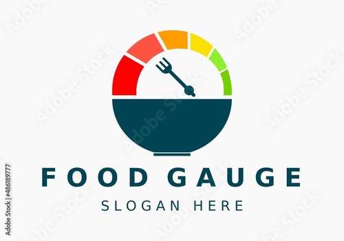 fast food delivery dial gauge logo vector icon illustration