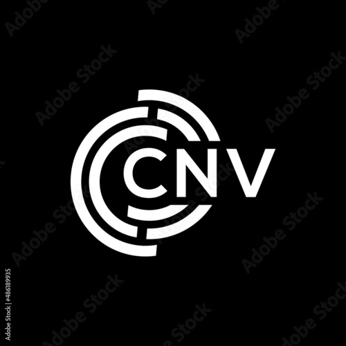 CNV letter logo design on black background. CNV creative initials letter logo concept. CNV letter design. photo