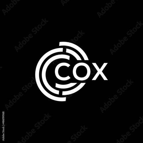 COX letter logo design on black background. COX creative initials letter logo concept. COX letter design.