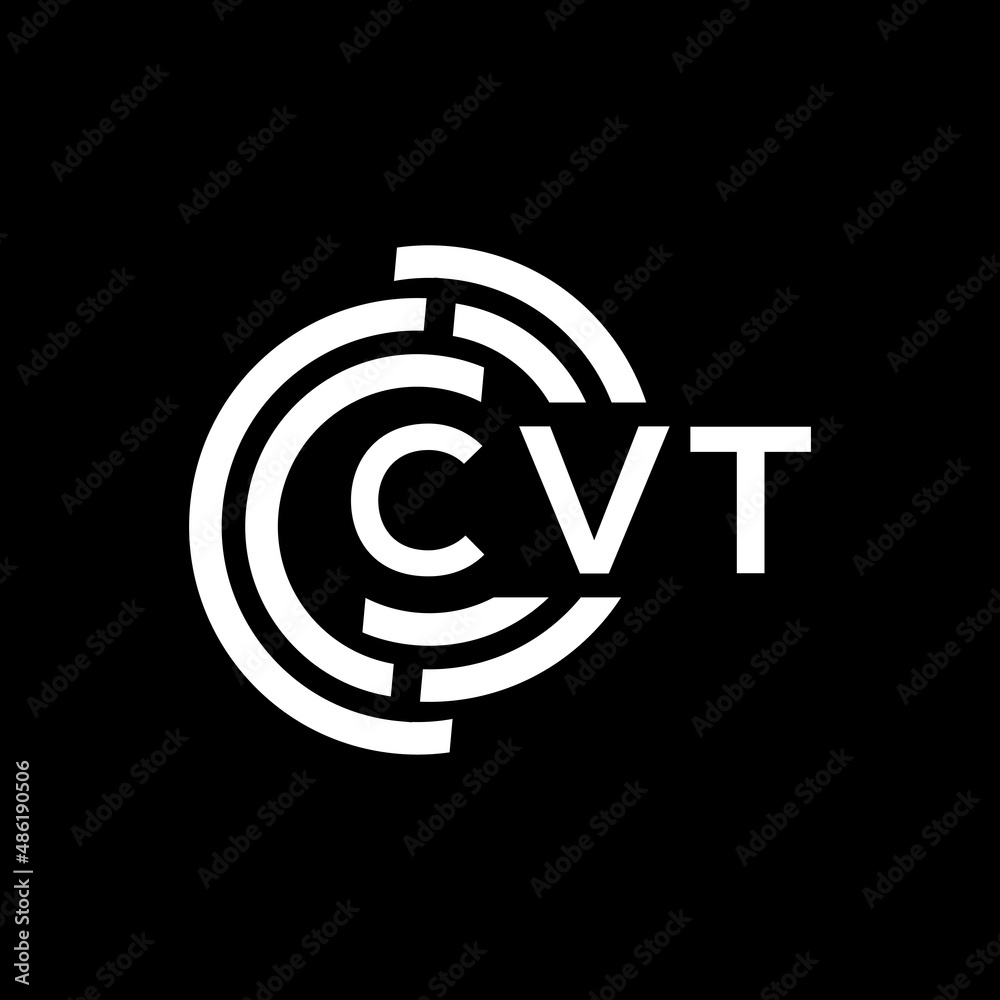 Obraz premium CVT letter logo design on black background. CVT creative initials letter logo concept. CVT letter design.