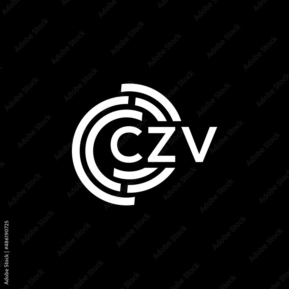 CZV letter logo design on black background. CZV creative initials letter logo concept. CZV letter design.