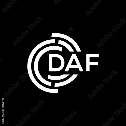 DAF letter logo design on black background. DAF creative initials letter logo concept. DAF letter design. photo