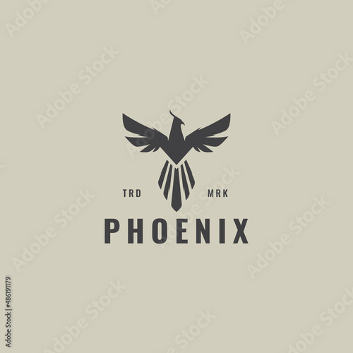 vintage phoenix logo design vector graphic icon symbol illustration