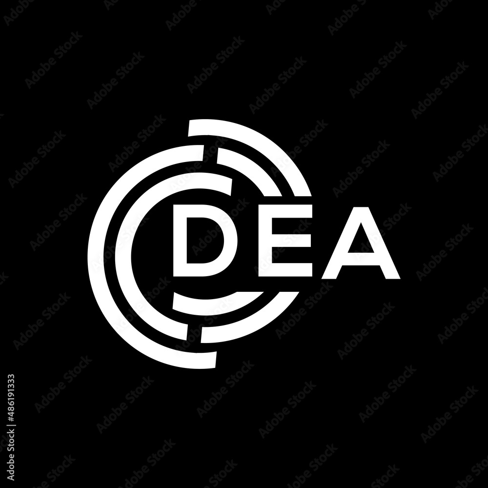 Obraz premium DEA letter logo design on black background. DEA creative initials letter logo concept. DEA letter design.