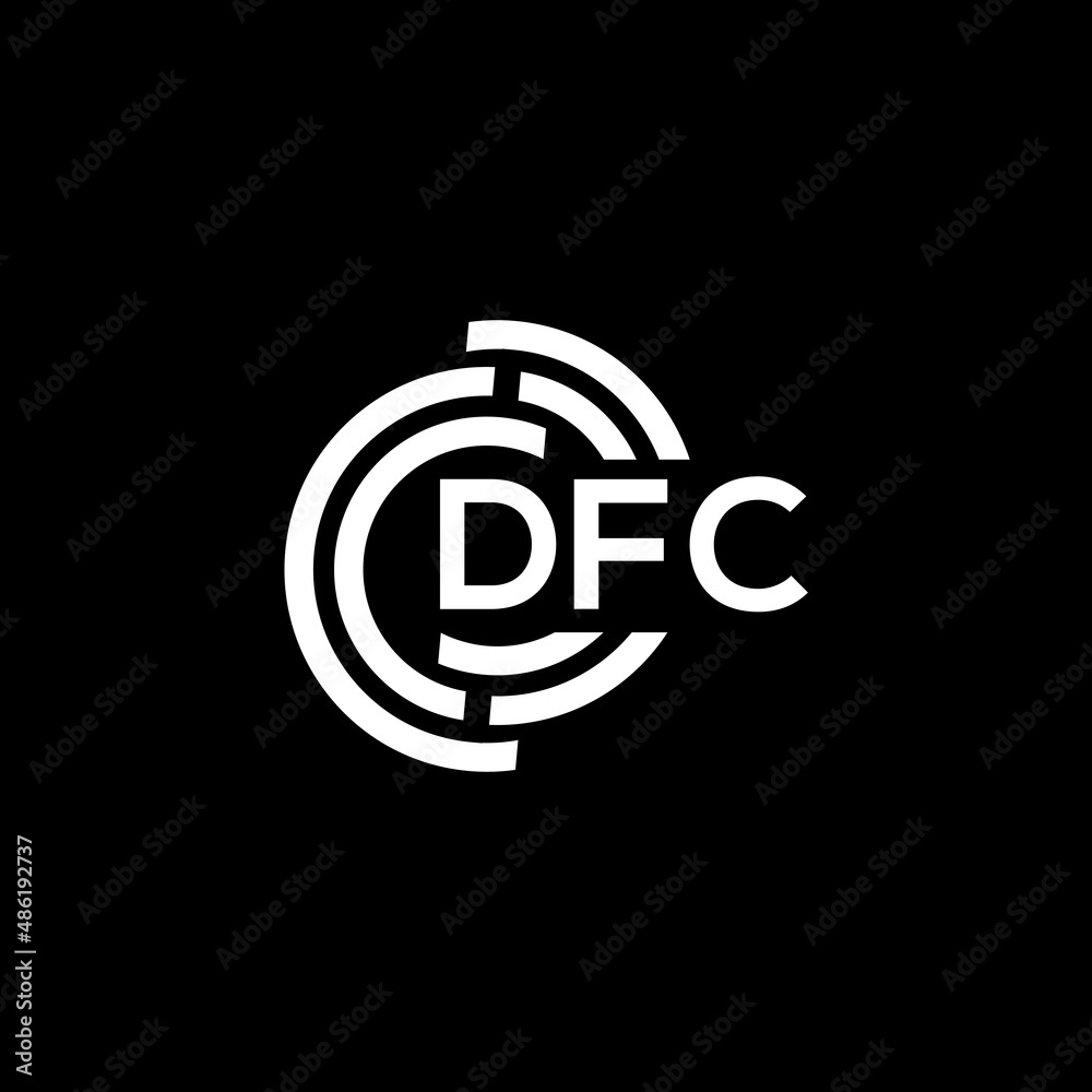Obraz premium DFC letter logo design on black background. DFC creative initials letter logo concept. DFC letter design.