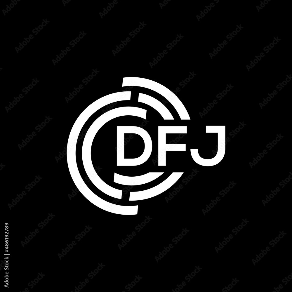 DFJ letter logo design on black background. DFJ creative initials letter logo concept. DFJ letter design. DFJ letter logo design on black background. DFJ creative initials letter logo concept. DFJ letter design.