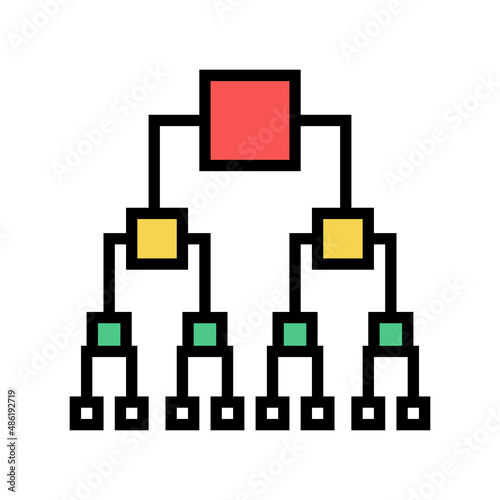 binary decision diagram color icon vector. binary decision diagram sign. isolated symbol illustration