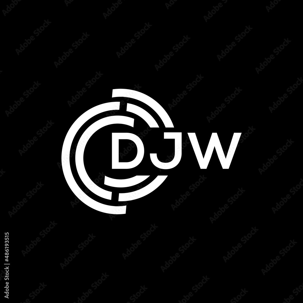 DJW letter logo design on black background. DJW creative initials letter logo concept. DJW letter design.