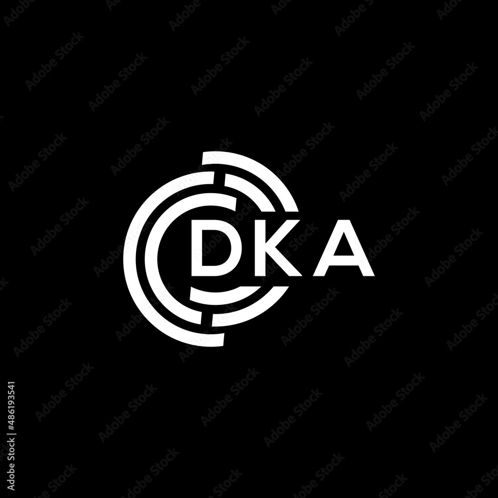 Fototapeta premium DKA letter logo design on black background. DKA creative initials letter logo concept. DKA letter design.