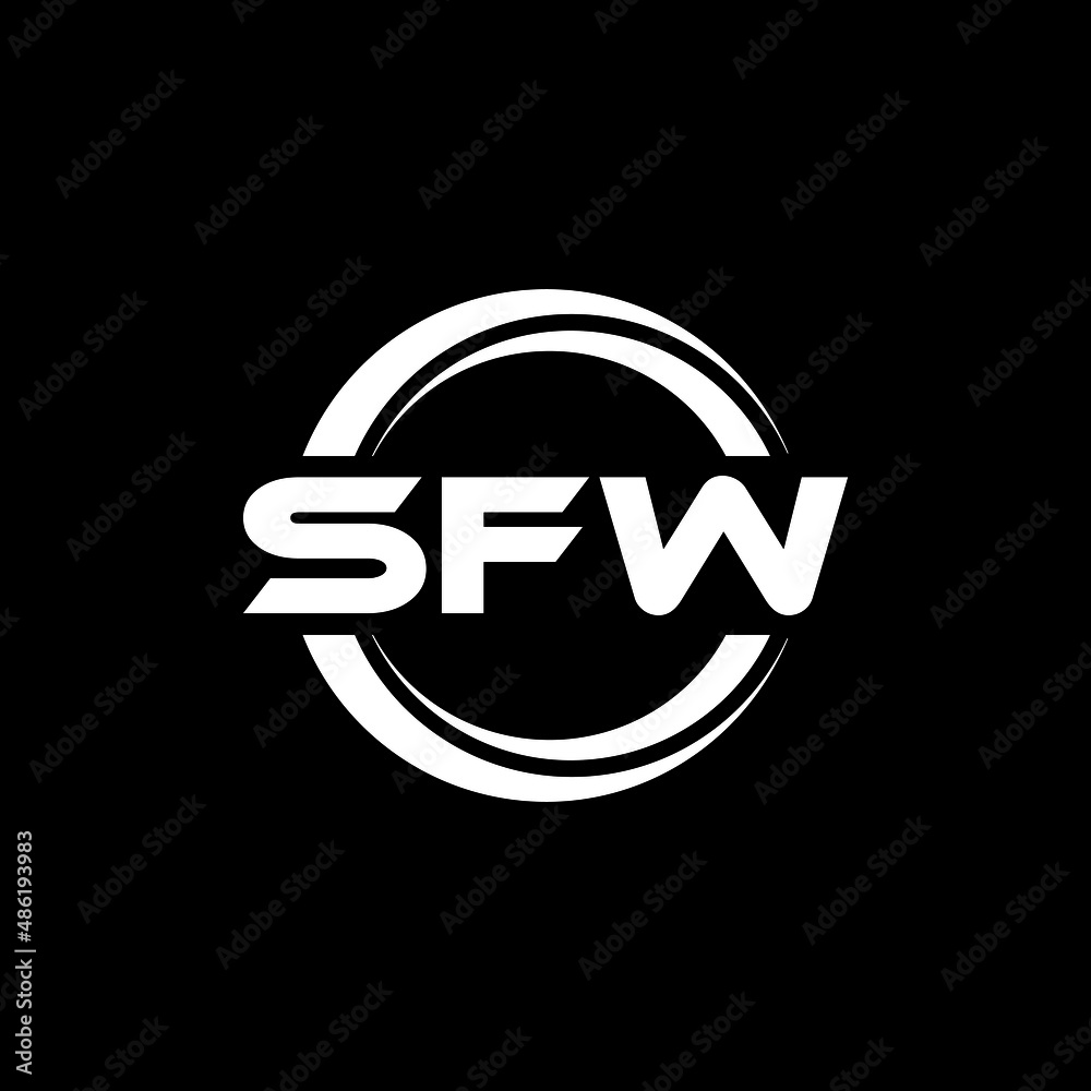 SFW letter logo design with black background in illustrator, vector logo modern alphabet font overlap style. calligraphy designs for logo, Poster, Invitation, etc. SFW letter logo design with black background in illustrator, vector logo modern alphabet font overlap style. calligraphy designs for logo, Poster, Invitation, etc.