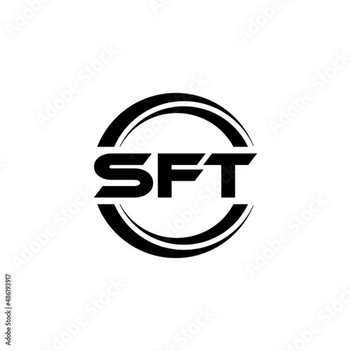 SFT letter logo design with white background in illustrator, vector logo modern alphabet font overlap style. calligraphy designs for logo, Poster, Invitation, etc. photo