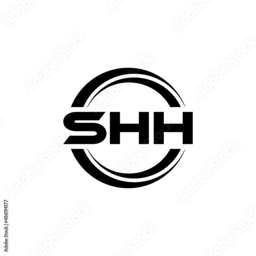 SHH letter logo design with white background in illustrator, vector logo modern alphabet font overlap style. calligraphy designs for logo, Poster, Invitation, etc.