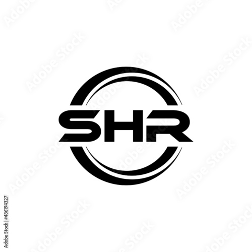 SHR letter logo design with white background in illustrator  vector logo modern alphabet font overlap style. calligraphy designs for logo  Poster  Invitation  etc.