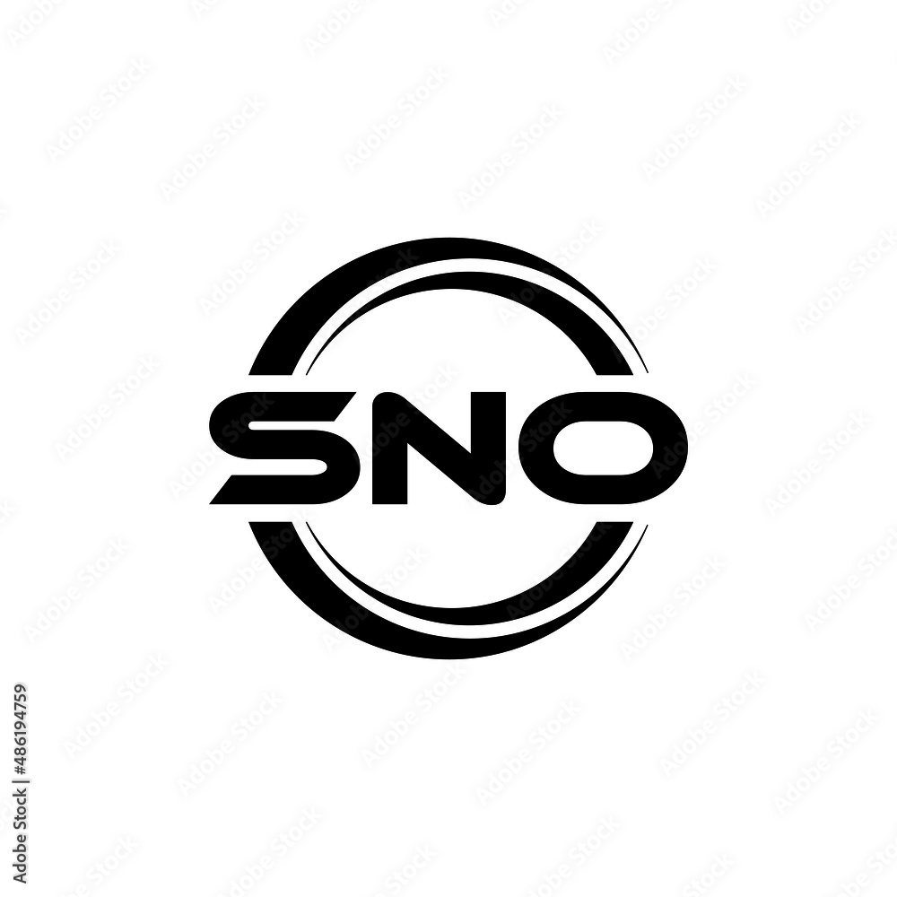 SNO letter logo design with white background in illustrator, vector logo modern alphabet font overlap style. calligraphy designs for logo, Poster, Invitation, etc.