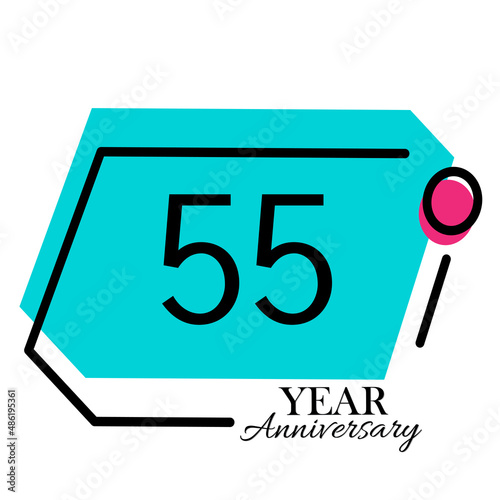 55 Year Anniversary Logo Vector Template Design Illustration elegant