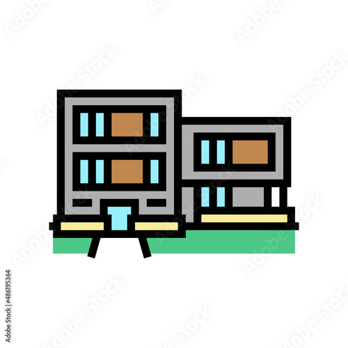 contemporary house color icon vector. contemporary house sign. isolated symbol illustration