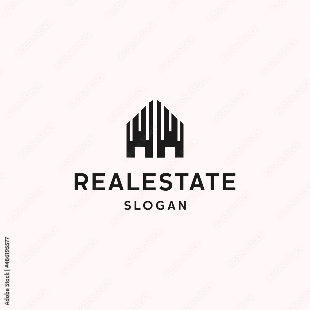 Real estate logo icon flat design template