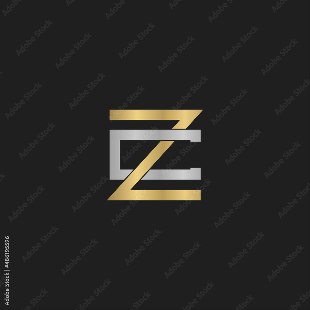 CZ, ZC, C AND Z Abstract initial monogram letter alphabet logo design - obrazy, fototapety, plakaty 