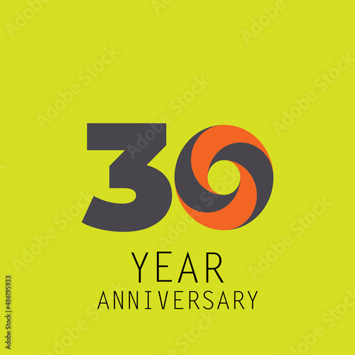 30 Year Anniversary Logo Vector Template Design Illustration elegant