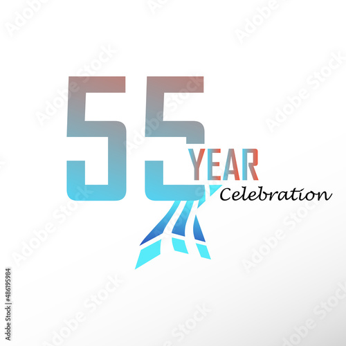 55 Year Anniversary Logo Vector Template Design Illustration elegant
