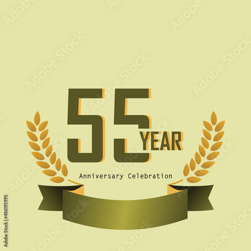 55 Year Anniversary Logo Vector Template Design Illustration elegant
