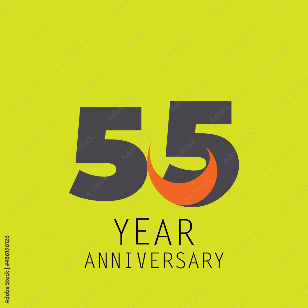 Obraz premium 55 Year Anniversary Logo Vector Template Design Illustration elegant