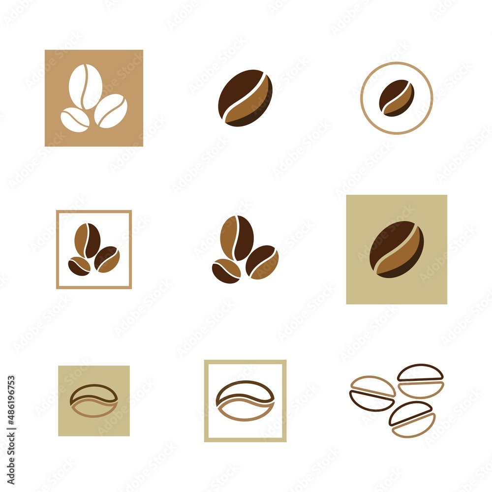 coffee bean cofee cup coffee logo icon vector