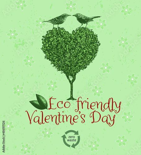 Eco friendly greeting card valentine's day.