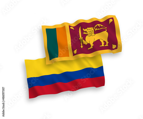 Flags of Sri Lanka and Colombia on a white background