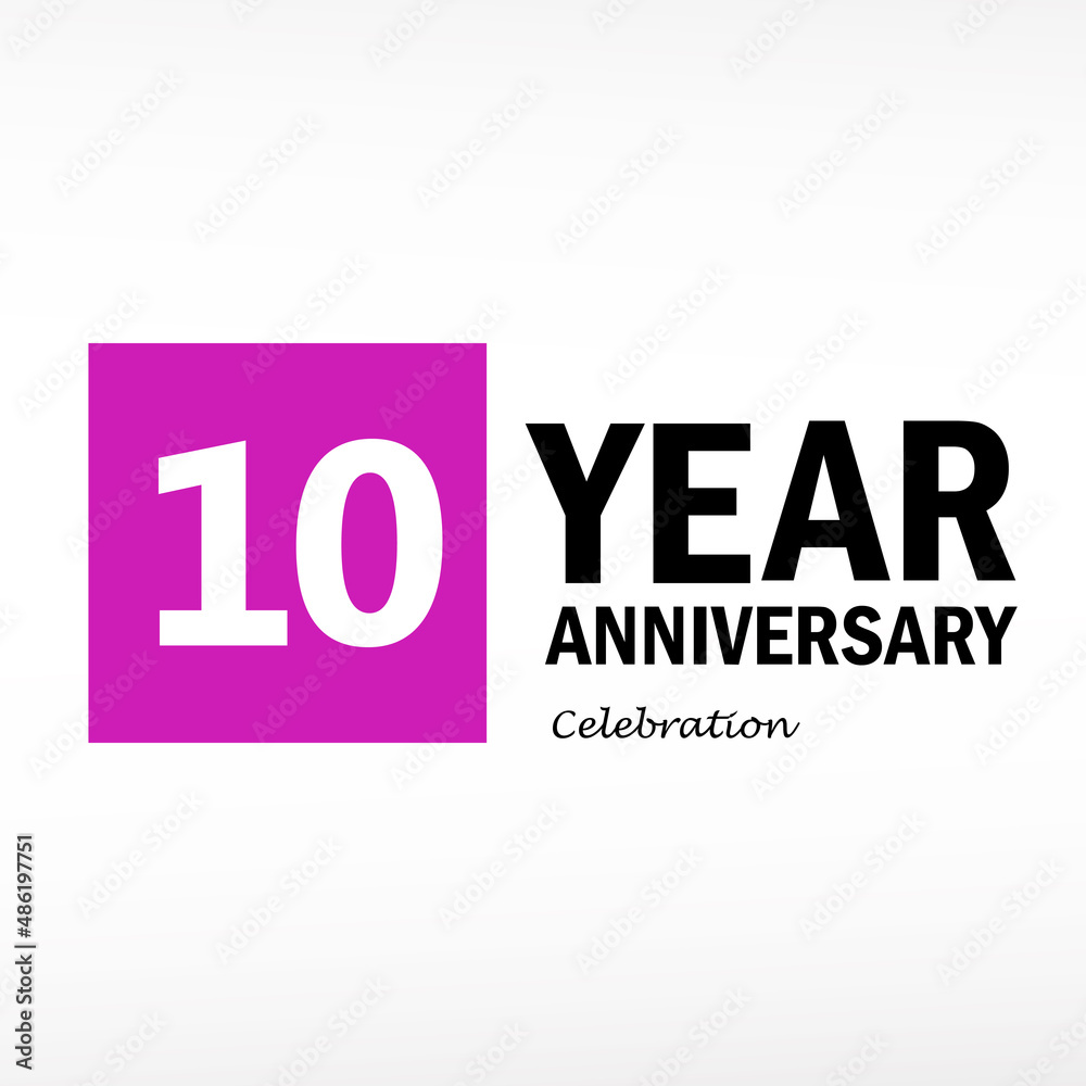 Fototapeta premium 10 Year Anniversary Logo Vector Template Design Illustration elegant
