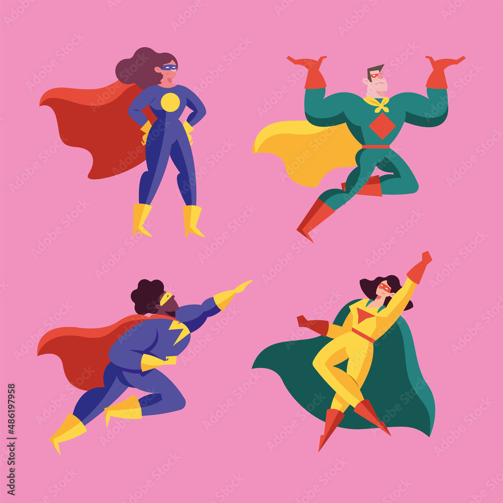 superheros women and men
