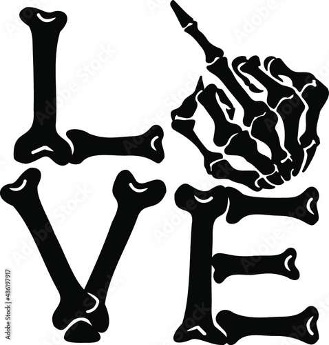 Skull LOVE Valentine and Halloween Love with Skulls