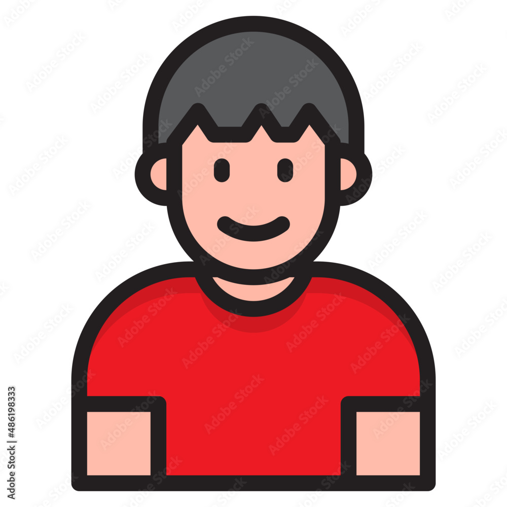 boy avatar color line style icon