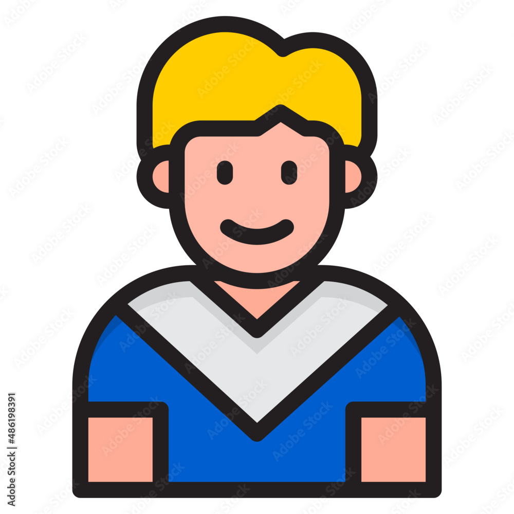boy avatar color line style icon boy avatar color line style icon