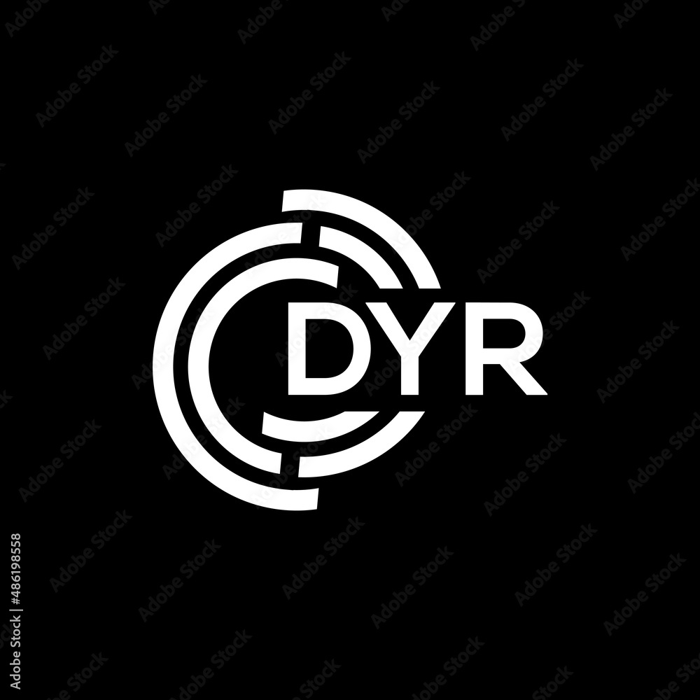 DYR letter logo design on black background. DYR creative initials letter logo concept. DYR letter design. DYR letter logo design on black background. DYR creative initials letter logo concept. DYR letter design.