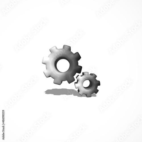 setting gear 3d icon render