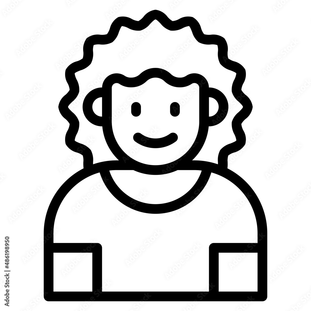 boy avatar outline style icon boy avatar outline style icon