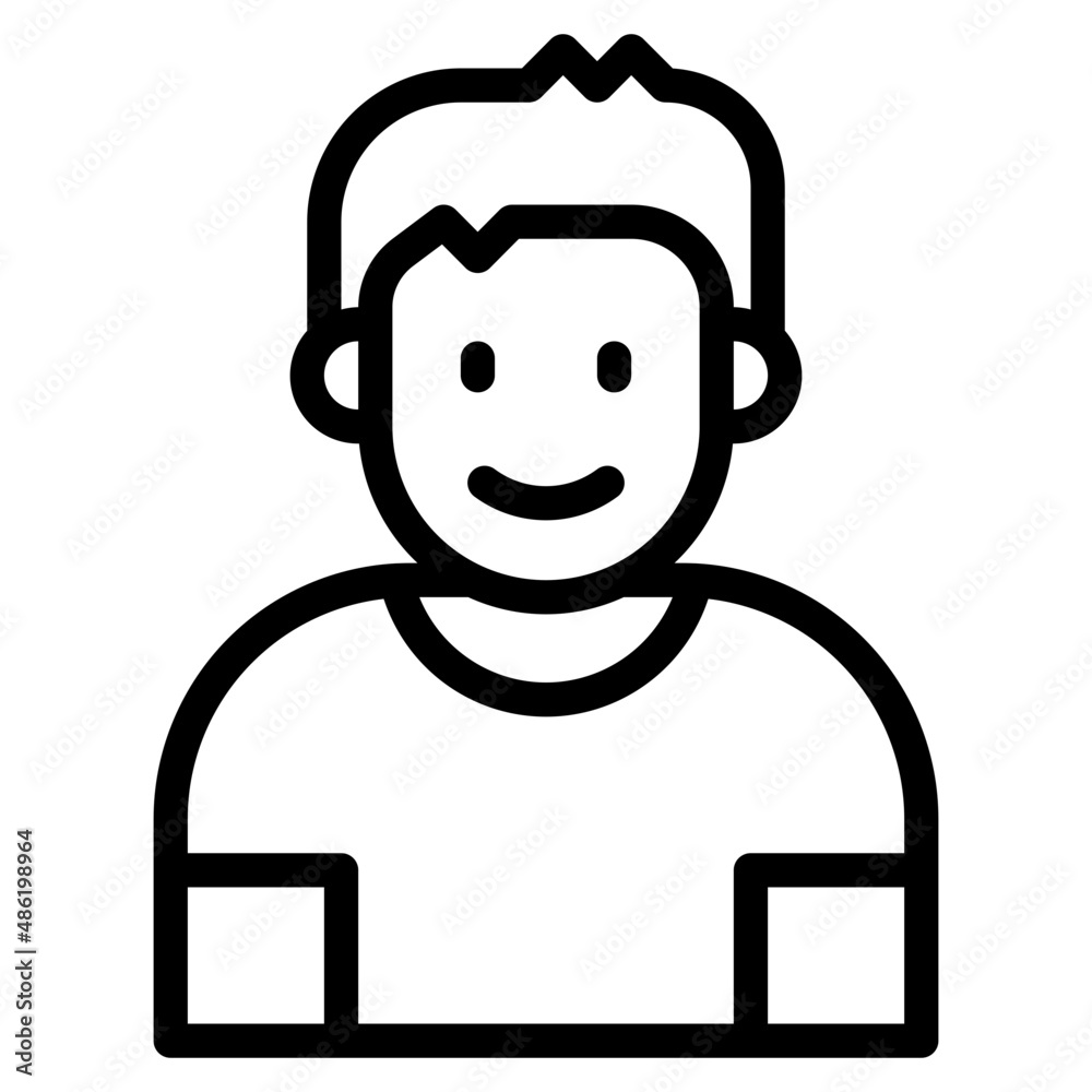 boy avatar outline style icon