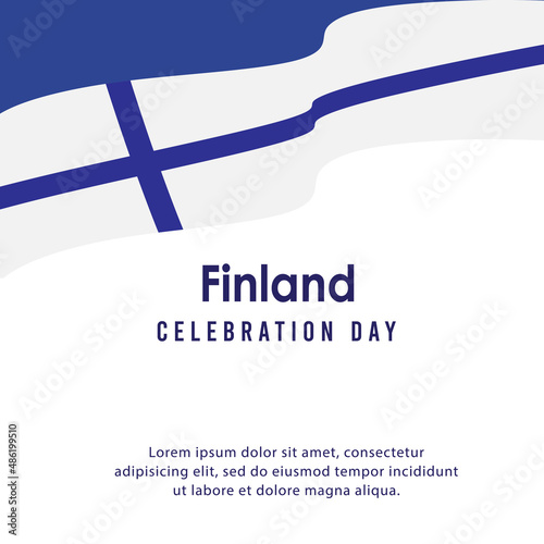 Happy independence day of Finland. template, background. Vector illustration