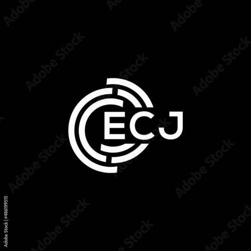 ECJ letter logo design on black background. ECJ creative initials letter logo concept. ECJ letter design.