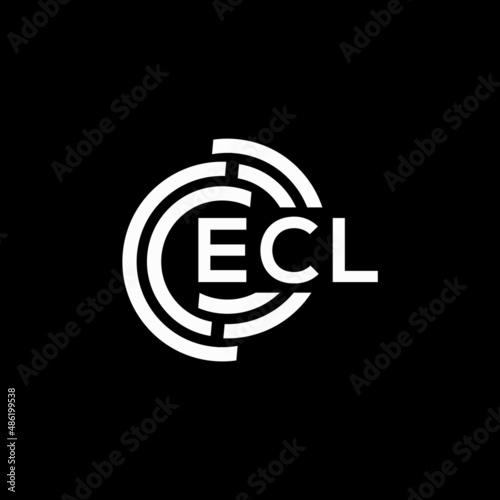 ECL letter logo design on black background. ECL creative initials letter logo concept. ECL letter design.