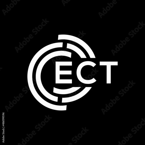 ECT letter logo design on black background. ECT creative initials letter logo concept. ECT letter design.